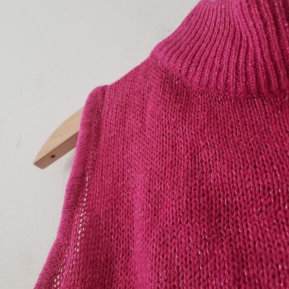 Vintage Silk Angora Blend Knit Sleeveless Sweater Pink Shimmer Margules L - Picture 6 of 6